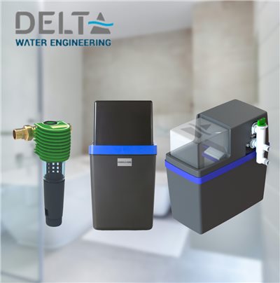 Delta免電力軟水機HYDROSOFT 100 M(3公升單罐)+全屋除氯DHPU-100 +Grünbeck 洗前置雜質過濾器BOXER®RX